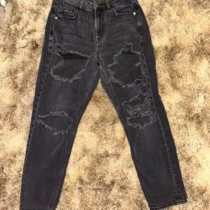 Women’s Distressed Black Jeans